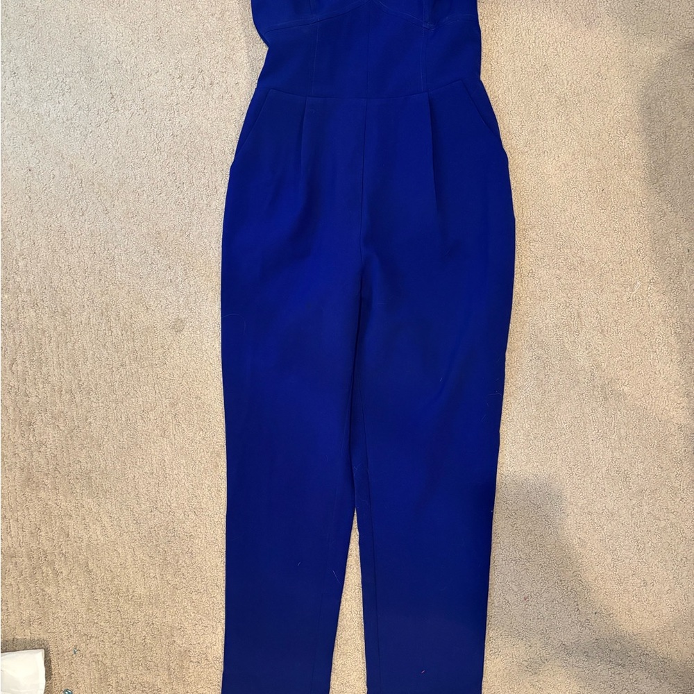 Strapless Elegant Blue Women's Jumpsuit